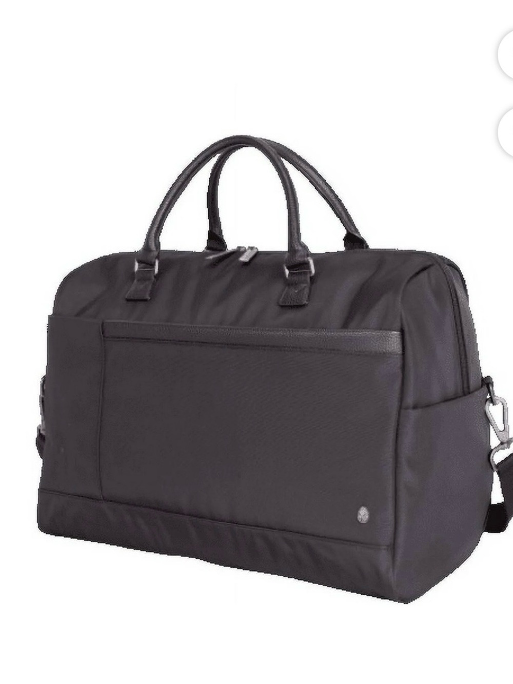 Black Men's Duffel Bag with Front Pocket - Travel Weekender